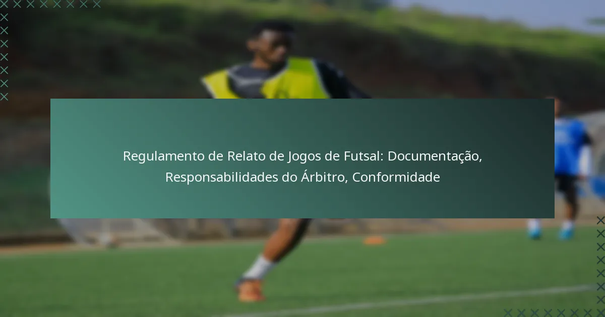 Regulamento de Relato de Jogos de Futsal: Documentação, Responsabilidades do Árbitro, Conformidade