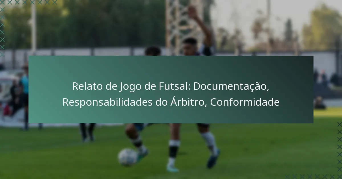 Relato de Jogo de Futsal: Documentação, Responsabilidades do Árbitro, Conformidade